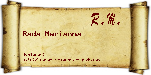Rada Marianna névjegykártya